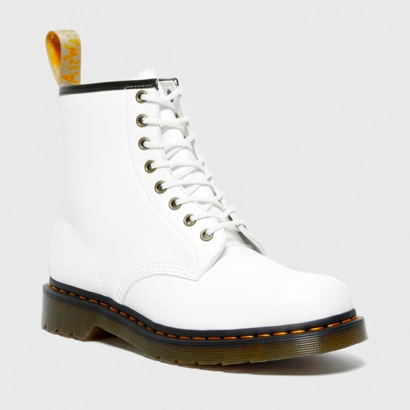 Dr. Martens Shoes - Dr. Martens Vegan 1460 White Kemble Boots